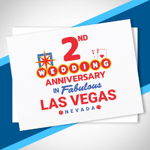 Cartão Postal Viagem de Casal para Las Vegas no 2º Aniversário d
