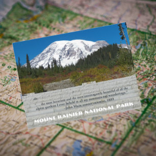 Cartão Postal Viagem de Cota do Parque Nacional do Monte Rainier