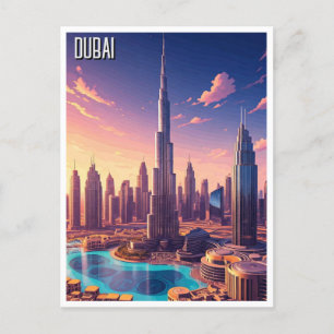 Cartão Postal Viagem de Dubai Skyline