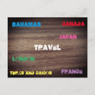 Cartão Postal Viagem de efeito da madeira