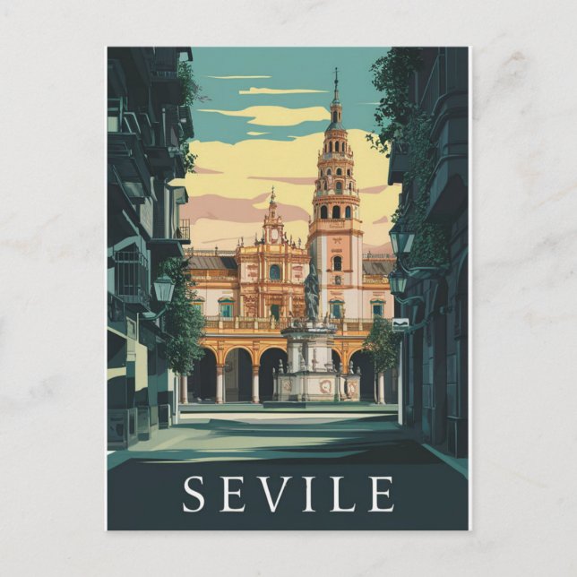 Cartão Postal Viagem de Espanha Seville (Frente)