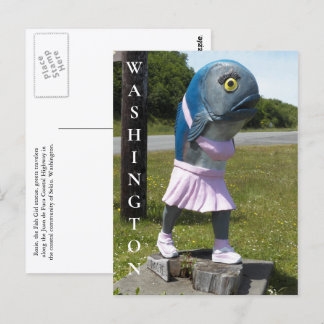 Cartão Postal Viagem de Estátua de Peixes do Estado de Washingto