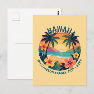 Cartão Postal Viagem de Família Personalizada de Férias Tropicai