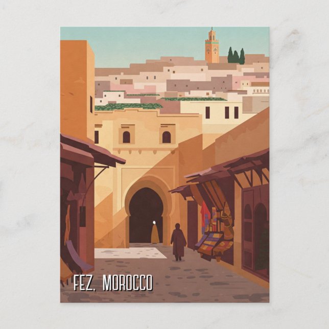 Cartão Postal Viagem de Fez Marrocos (Frente)