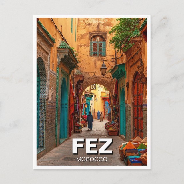 Cartão Postal Viagem de Fez Marrocos (Frente)