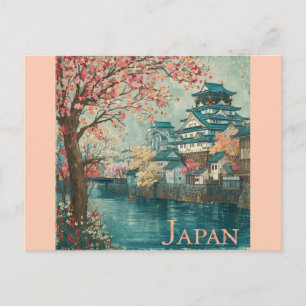 Cartão Postal Viagem de Flor do Templo Japenês