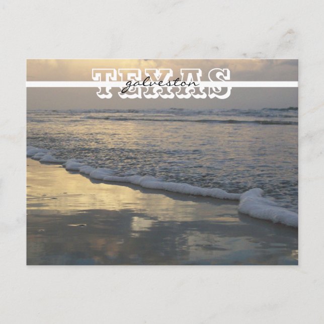 Cartão Postal Viagem de Galveston Beach (Frente)