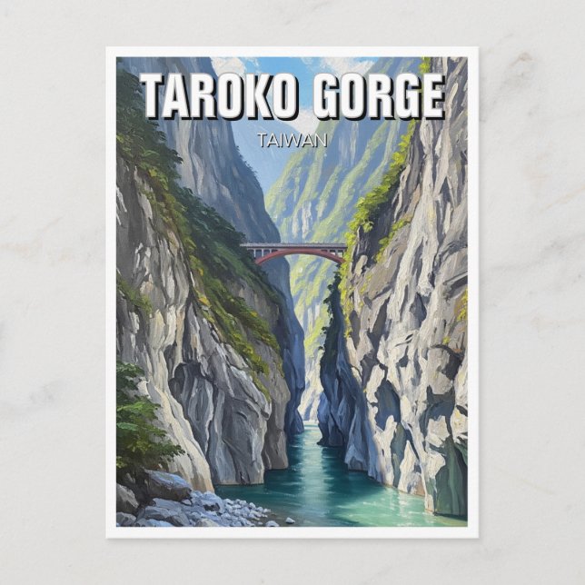 Cartão Postal Viagem de Gorge de Taiwan Taroko (Frente)