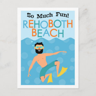 Cartão Postal Viagem de Hipster Diversão de Praia Rehoboth