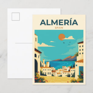 Cartão Postal Viagem de Ilustração de Vintage de Espanha de Alme