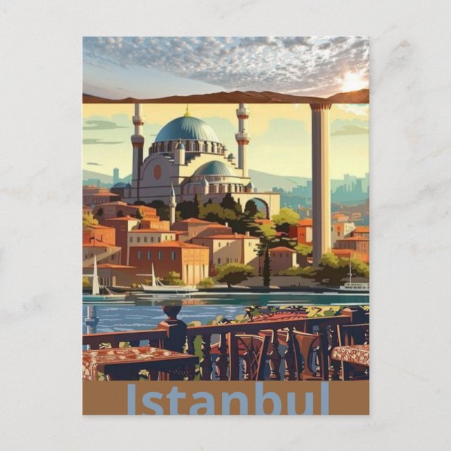 Cartão Postal Viagem de Istambul - Cartaz de Arte, Istambul, Pos (Frente)
