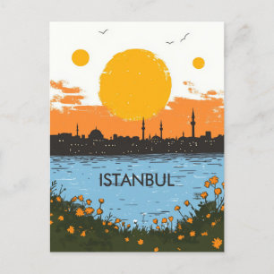 Cartão Postal Viagem de Istambul Turkiye