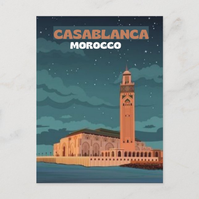 Cartão Postal Viagem de Marrocos - Cartaz de Arte, casablanca Vi (Frente)