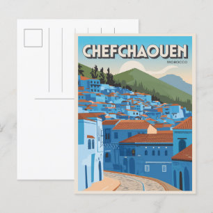 Cartão Postal Viagem de Marrocos: chefchoun, presente de cidade 