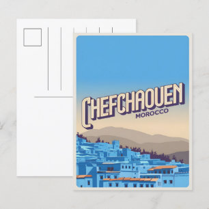 Cartão Postal Viagem de Marrocos: chefchoun, presente de cidade 