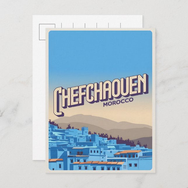 Cartão Postal Viagem de Marrocos: chefchoun, presente de cidade  (Frente/Verso)