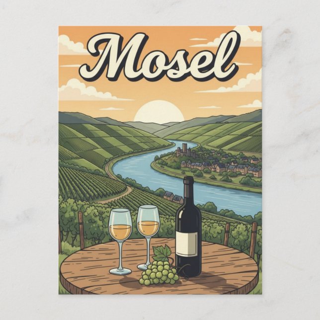 Cartão Postal Viagem de Mosel na Alemanha (Frente)