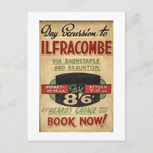 Cartão Postal Viagem de ônibus a Ilfracombe, Devon, Reino Unido