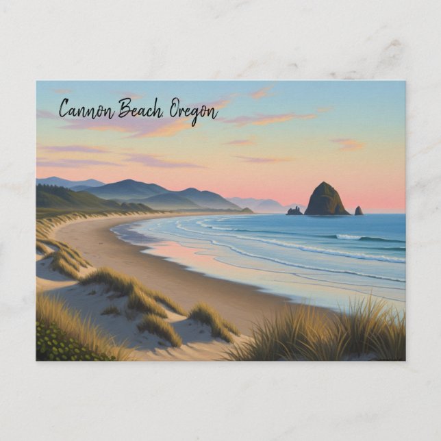 Cartão Postal Viagem de Oregon Beach (Frente)