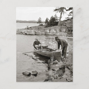 Cartão Postal Viagem de Pesca na Baía de Whitefish, 1906