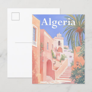 Cartão Postal Viagem de pintura de aquarela na Argélia