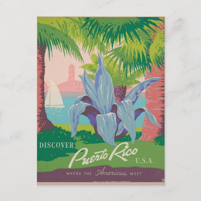 Cartão Postal Viagem de Porto Rico (Frente)