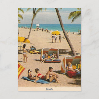 Cartão Postal Viagem de Praia Vintage Retro Flórida