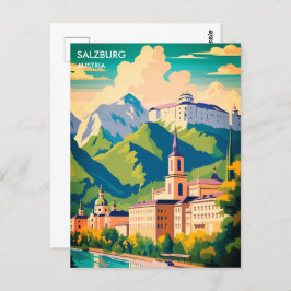 Cartão Postal Viagem de Salzburg Áustria