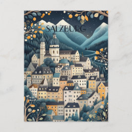 Cartão Postal Viagem de Salzburg Áustria