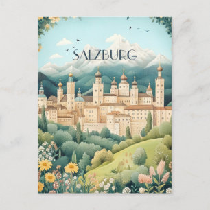 Cartão Postal Viagem de Salzburg Áustria