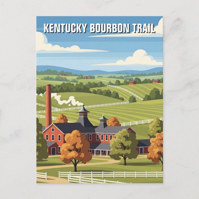 Cartão Postal Viagem de Trilha do Kentucky Bourbon (Frente)