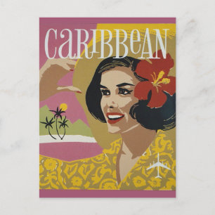 Cartão Postal Viagem de Turismo de Vintage Caribe Vacage