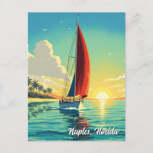 Cartão Postal Viagem de veleiro em Nápoles na Flórida