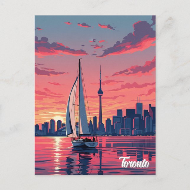Cartão Postal Viagem de veleiro em Toronto no Canadá (Frente)