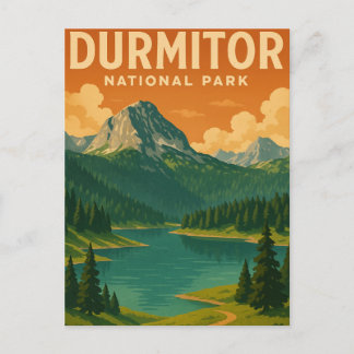 Cartão Postal Viagem de Vintage no Parque Nacional Durmitor
