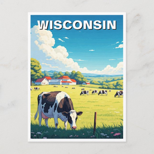 Cartão Postal Viagem de Wisconsin (Frente)