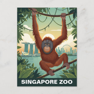 Cartão Postal Viagem de Zoológico de Singapura