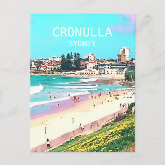 Cartão Postal Viagem digital da arte de Cronulla da praia de