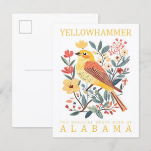 Cartão Postal Viagem do Ave Amarelo Hammer do Alabama EUA