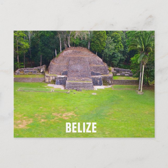 Cartão Postal Viagem do Belize Mayan Ruins Caracol (Frente)