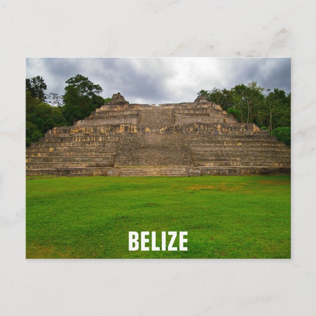 Cartão Postal Viagem do Belize Mayan Ruins Caracol (Frente)