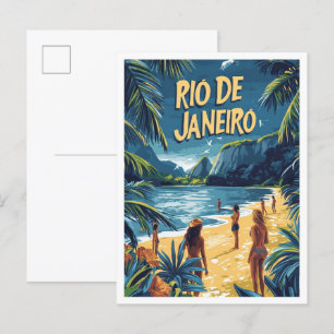 Cartão Postal Viagem do Brasil Vintage no Rio de Janeiro