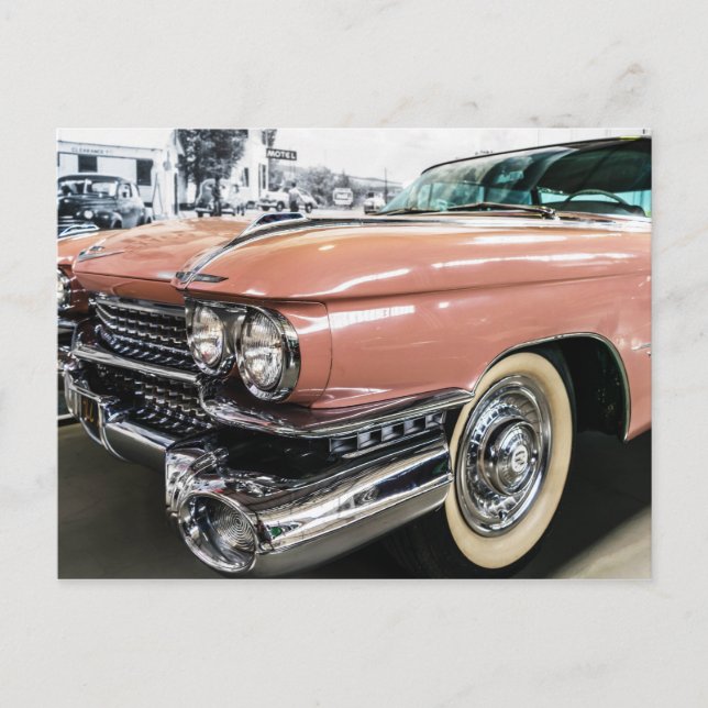 Cartão Postal Viagem do carro americano Oldtimer Street (Frente)