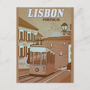 Cartão postal Viagem do Estilo Vintage de Lisboa 