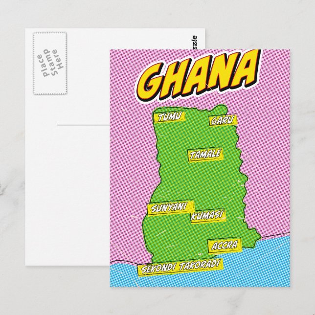 Cartão Postal Viagem do Gana (Frente/Verso)
