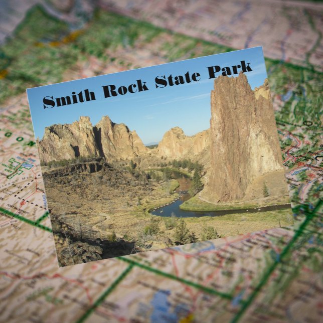 Cartão Postal Viagem do Parque Estadual Smith Rock (In Situ Map)