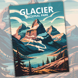 Cartão Postal Viagem do Parque Nacional do Glaciar Personalizado