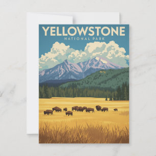 Cartão Postal Viagem do Parque Nacional Vintage Yellowstone