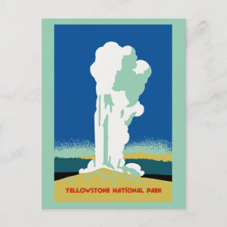 Cartão Postal Viagem do Parque Yellowstone Retro