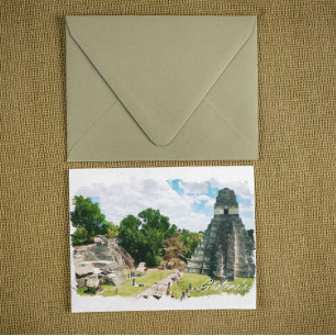 Cartão Postal Viagem do Templo Aztec Guatemala
